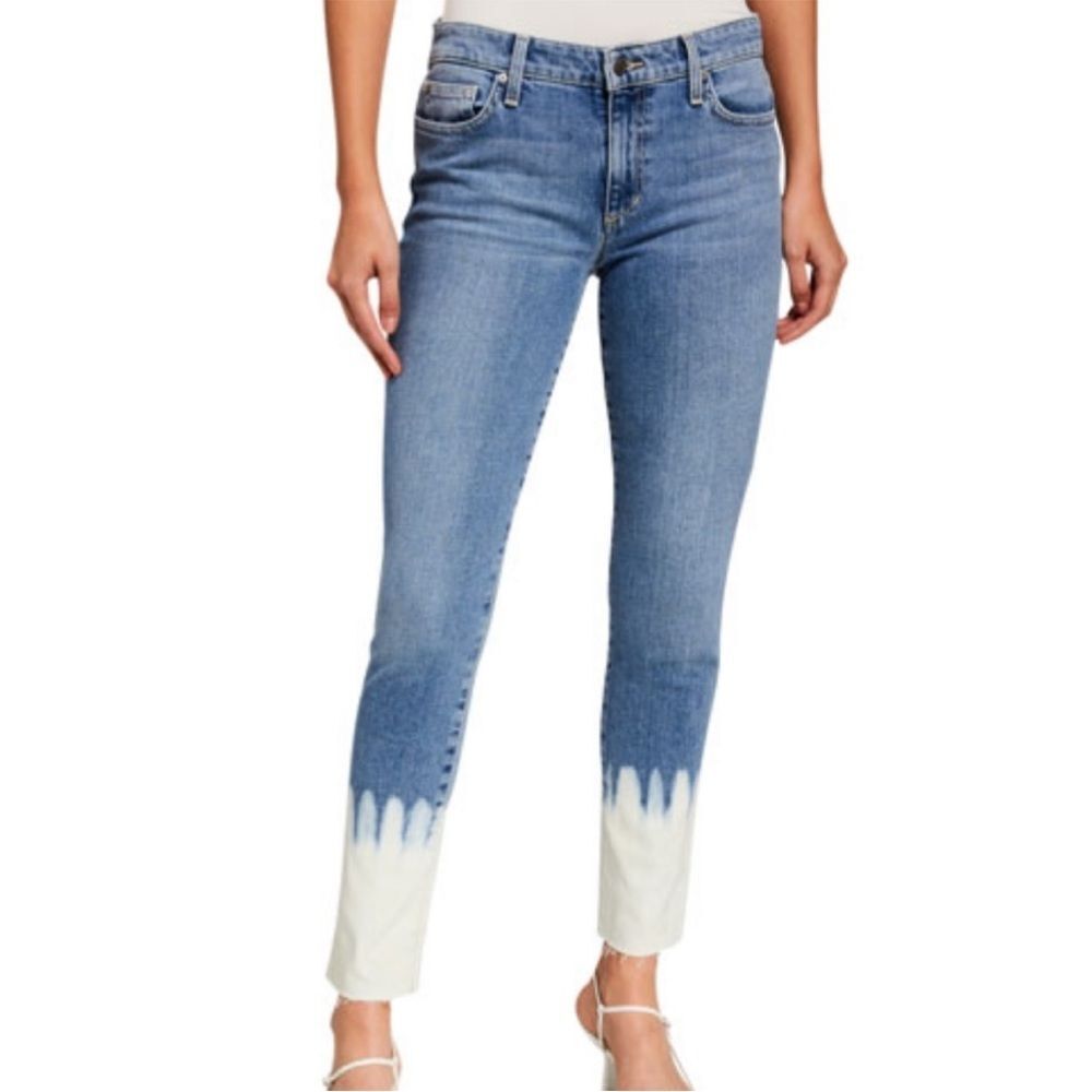 Joe's Jeans Bleach Dipped Icon Mid Rise Skinny Ankle Jeans, Size 24 NWOT